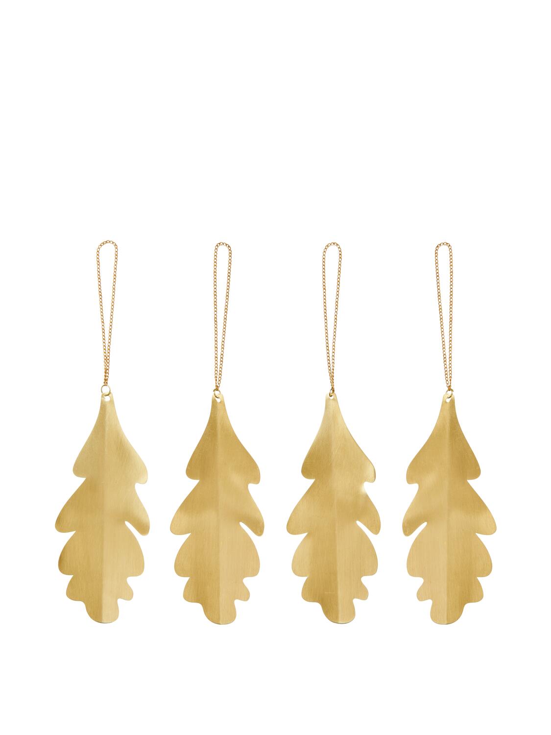 Oak Leaf juleophæng, 4 stk – Brass